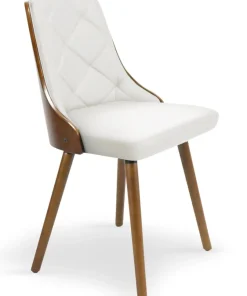 Lot de 6 chaises scandinaves Lalix Bois Noisette et Blanc