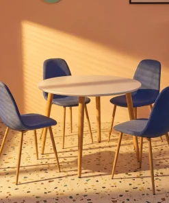 Lot de 4 chaises scandinaves Gao Tissu Bleu