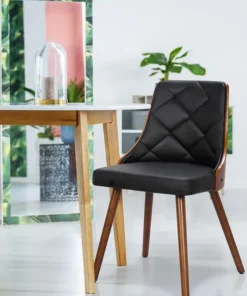 Lot de 4 chaises scandinaves Lalix Bois Noisette et Noir