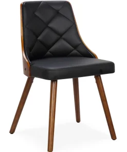 Lot de 4 chaises scandinaves Lalix Bois Noisette et Noir