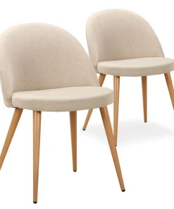 Lot de 2 chaises scandinaves Maury tissu Beige