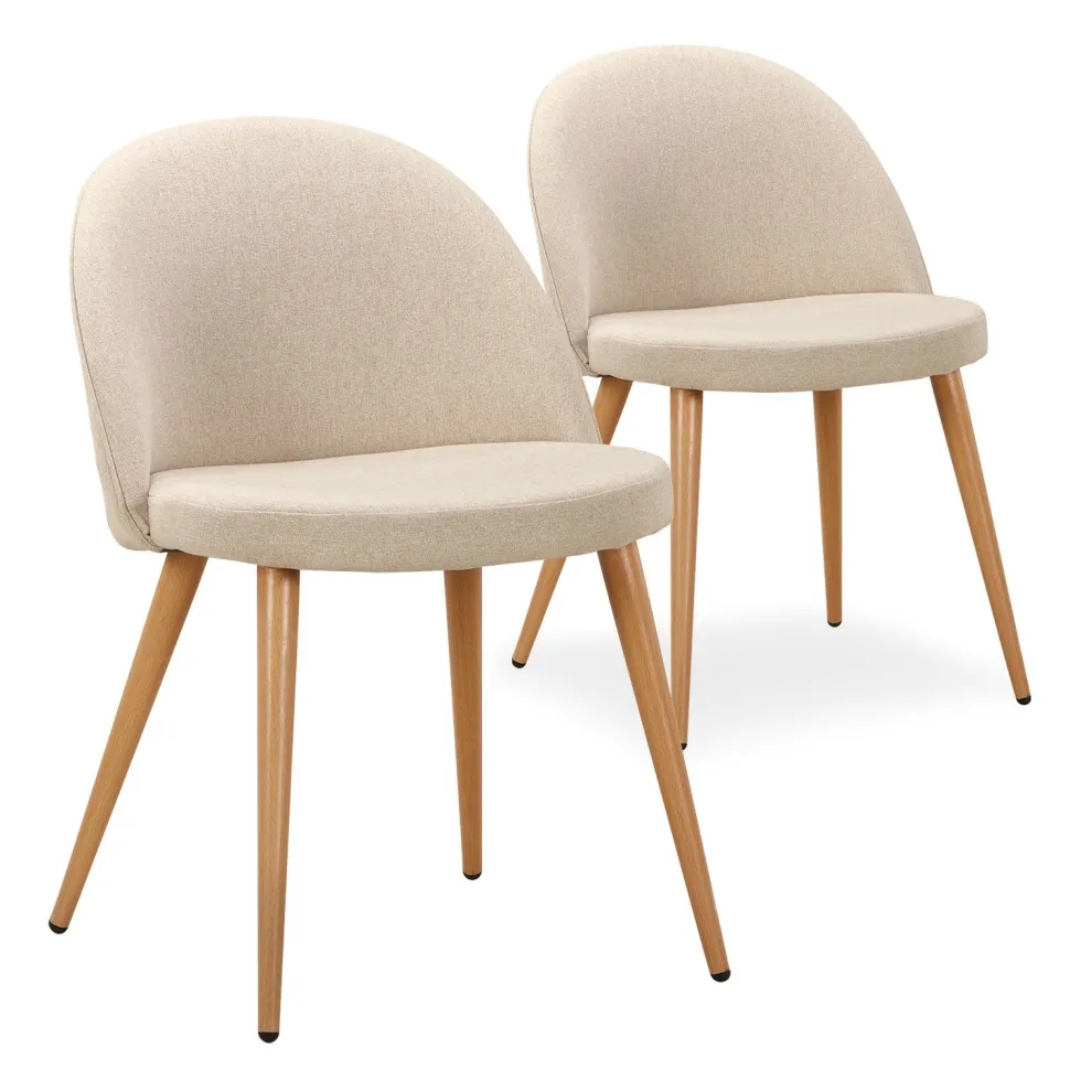 Lot de 2 chaises scandinaves Maury tissu Beige