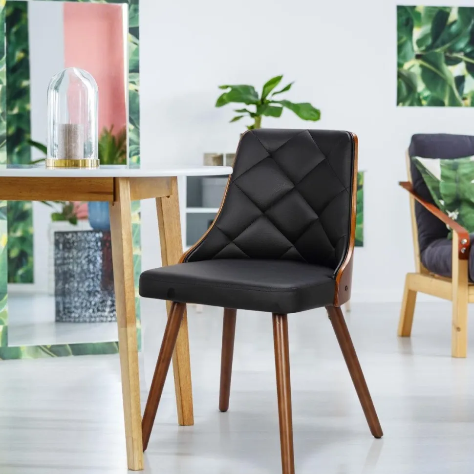 Lot de 2 chaises scandinaves Lalix Bois Noisette et Noir