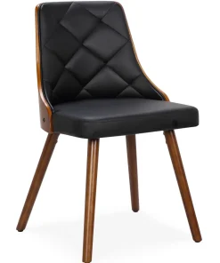 Lot de 2 chaises scandinaves Lalix Bois Noisette et Noir