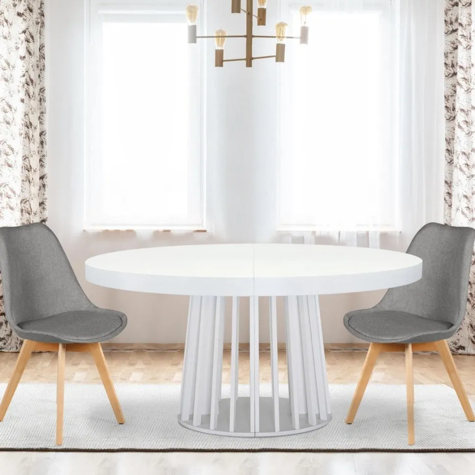 Lot de 4 chaises scandinaves Conor tissu Gris