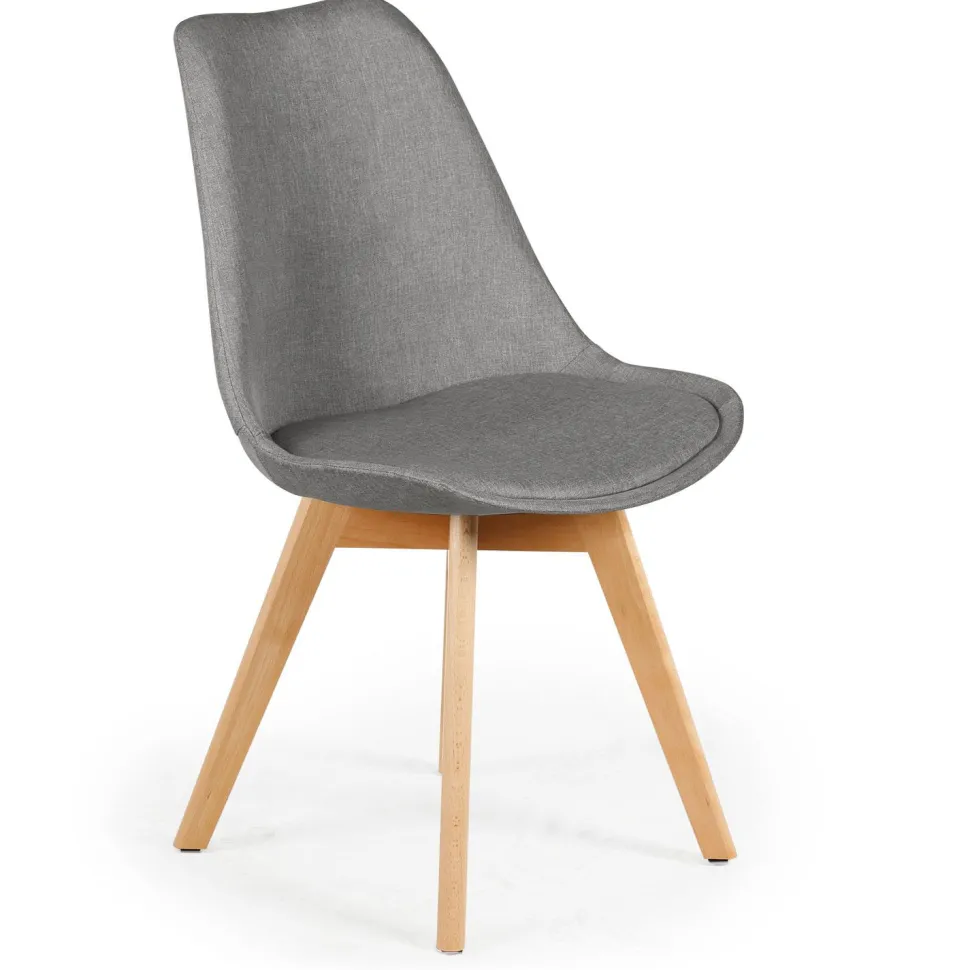 Lot de 4 chaises scandinaves Conor tissu Gris