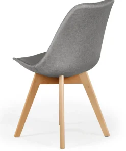 Lot de 4 chaises scandinaves Conor tissu Gris