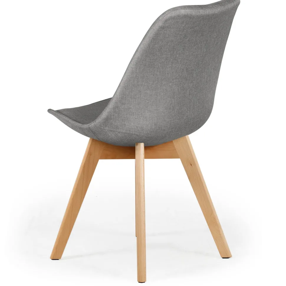Lot de 4 chaises scandinaves Conor tissu Gris