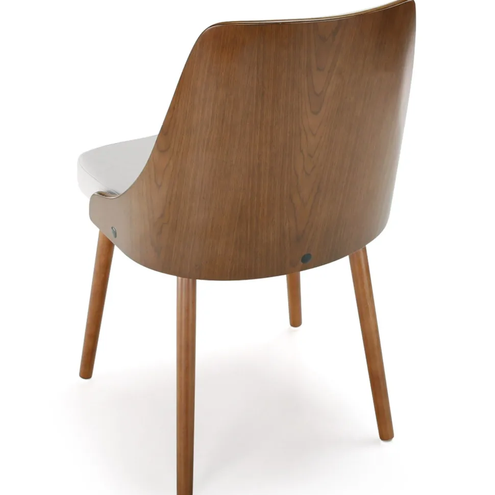 Lot de 8 chaises scandinaves Lalix Bois Noisette et Blanc