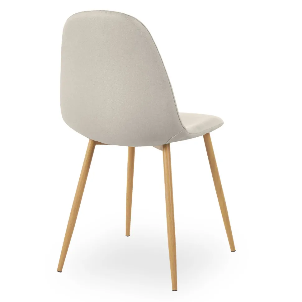 Lot de 4 chaises scandinaves Gao Tissu Beige