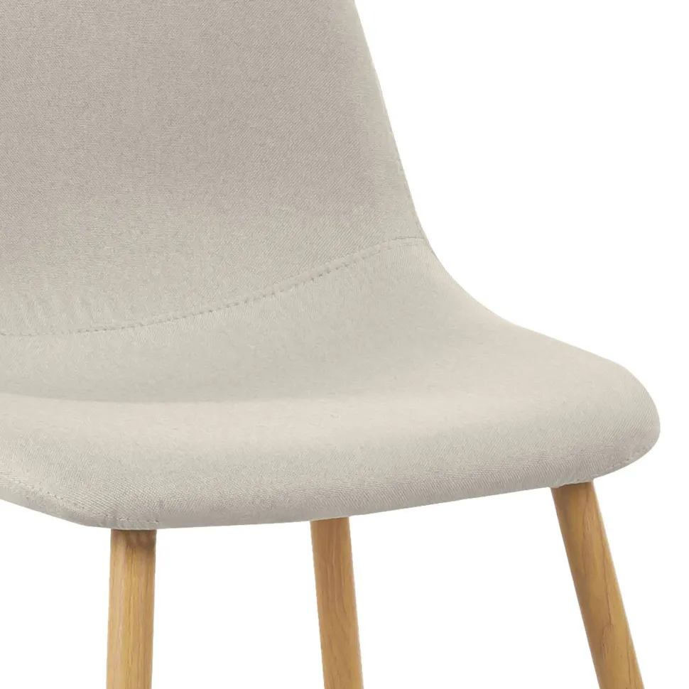 Lot de 4 chaises scandinaves Gao Tissu Beige