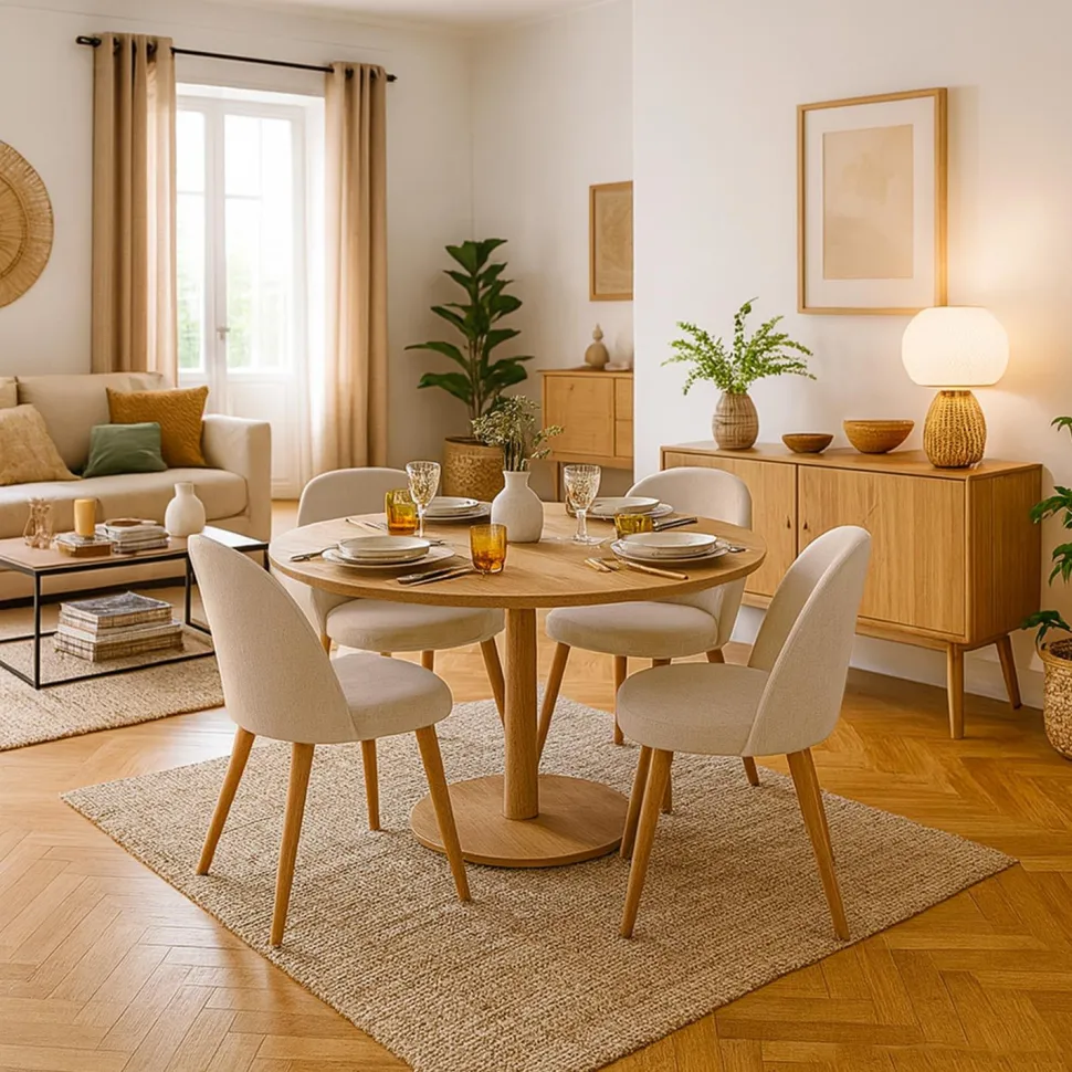 Lot de 4 chaises scandinaves Maury Beige