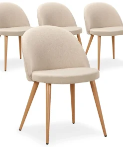 Lot de 4 chaises scandinaves Maury Beige