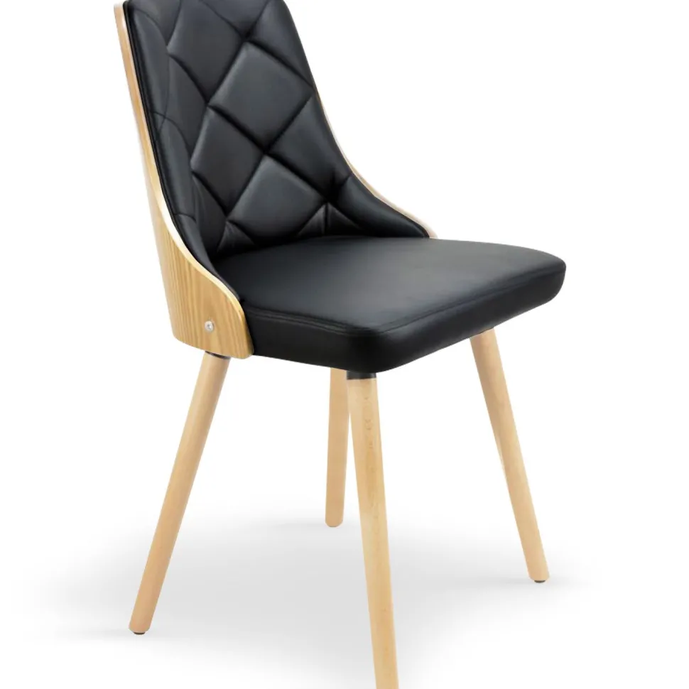 Lot de 8 chaises scandinaves Lalix Chêne Clair et Noir