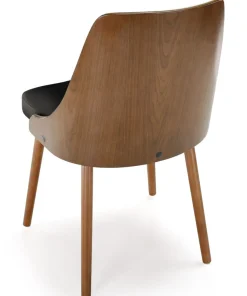 Lot de 8 chaises scandinaves Lalix Bois Noisette et Noir