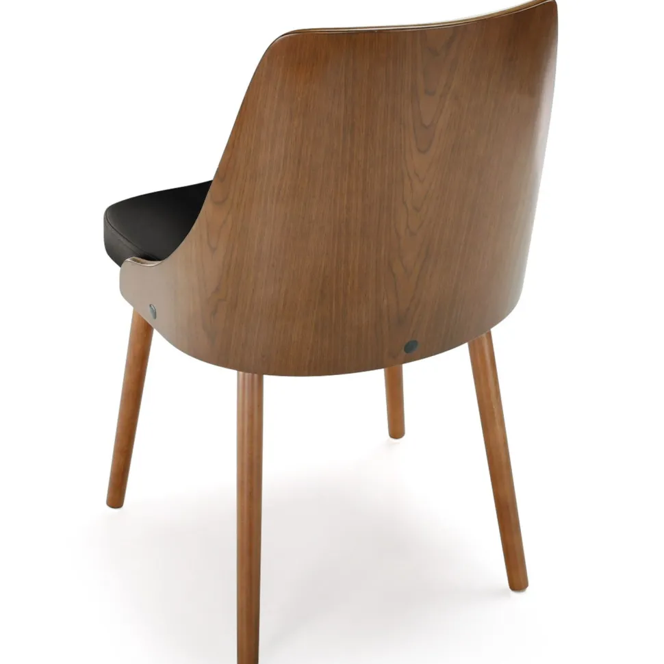 Lot de 8 chaises scandinaves Lalix Bois Noisette et Noir