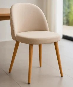 Lot de 6 chaises scandinaves Maury Tissu Beige