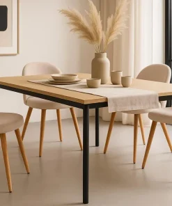 Lot de 6 chaises scandinaves Maury Tissu Beige