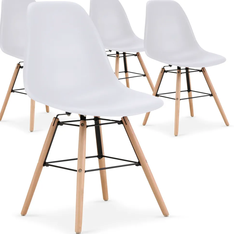 Lot de 4 chaises scandinaves Lisa Blanc