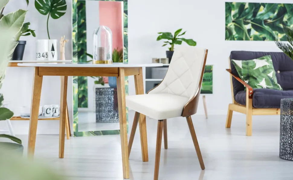 Lot de 2 chaises scandinaves Lalix Bois Noisette & Blanc