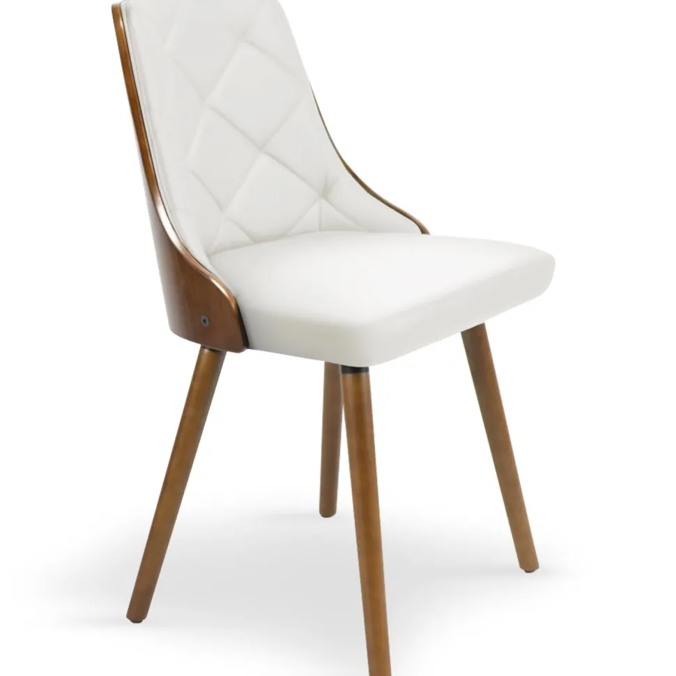 Lot de 2 chaises scandinaves Lalix Bois Noisette & Blanc