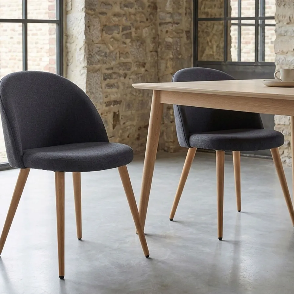 Lot de 2 chaises scandinaves Maury Gris Foncé