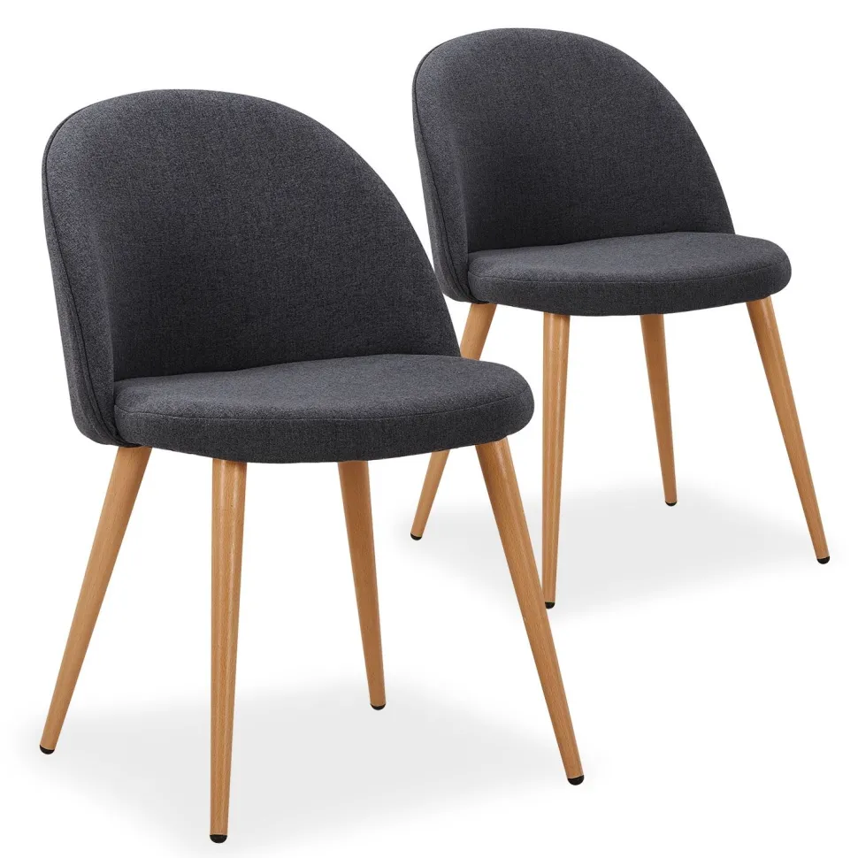 Lot de 2 chaises scandinaves Maury Gris Foncé