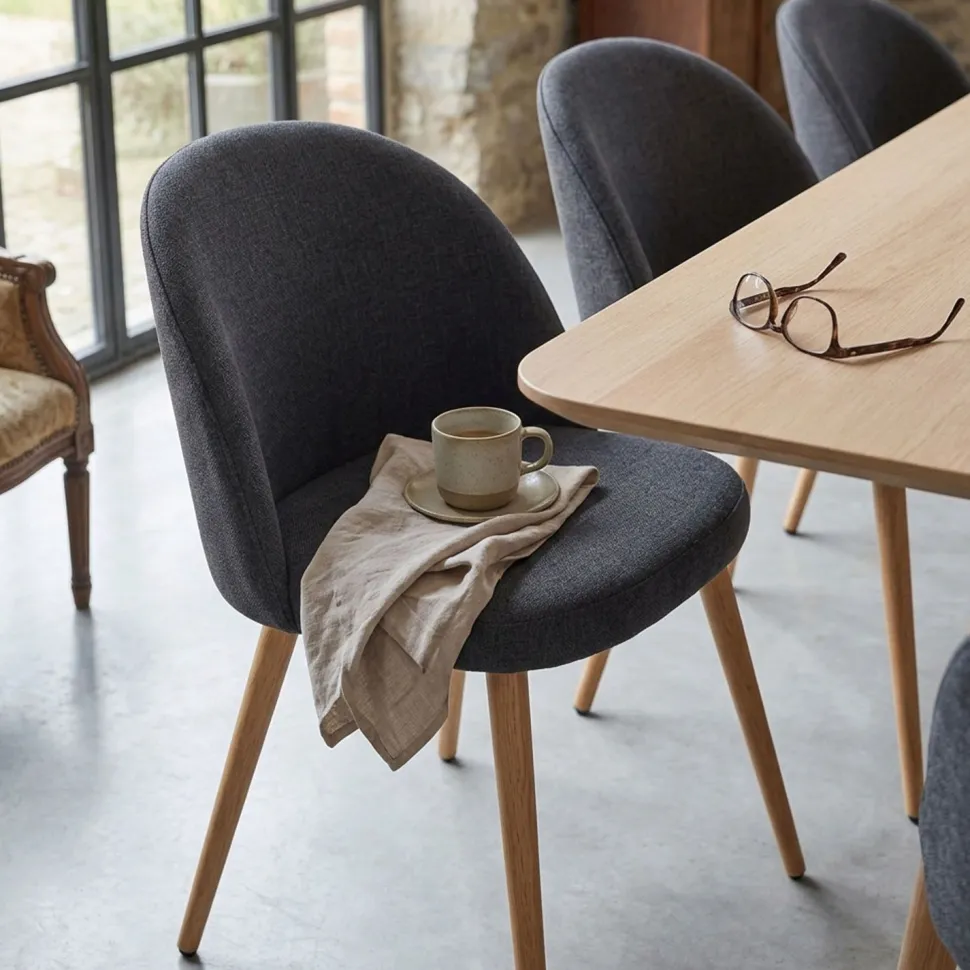 Lot de 2 chaises scandinaves Maury Gris Foncé