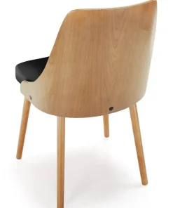 Lot de 4 chaises scandinaves Lalix Chêne Clair et Noir