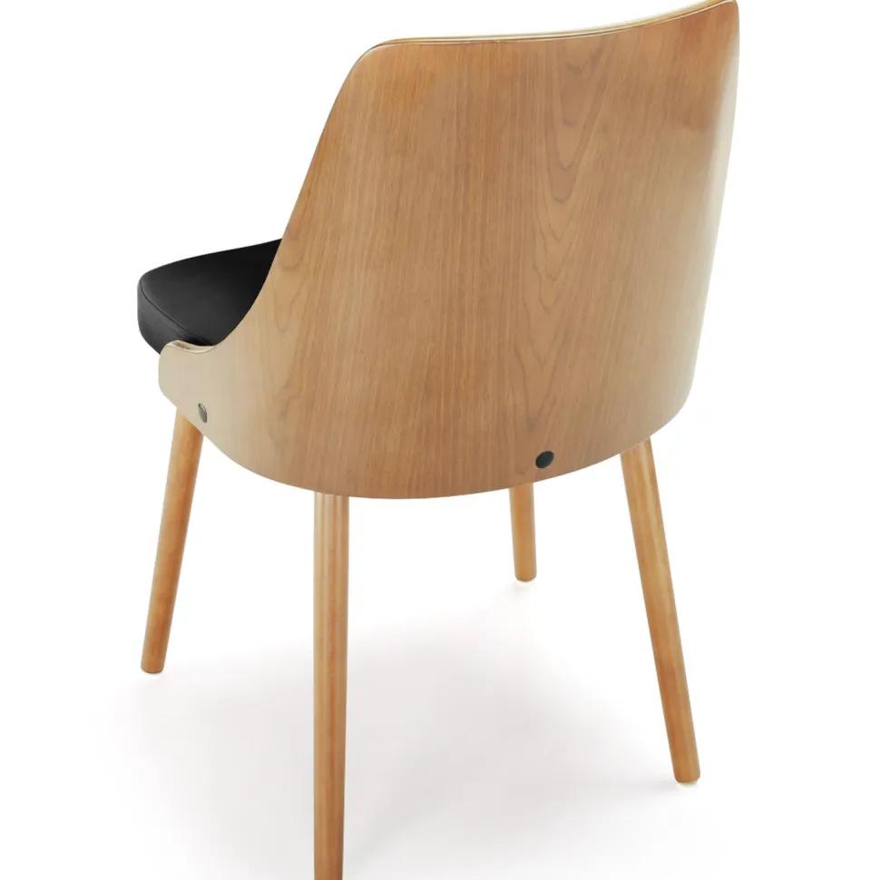 Lot de 4 chaises scandinaves Lalix Chêne Clair et Noir