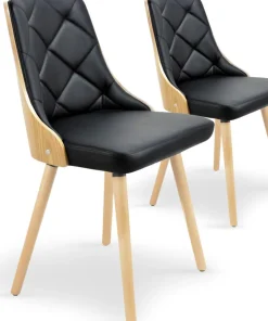 Lot de 2 chaises scandinaves Lalix Chêne Clair & Noir
