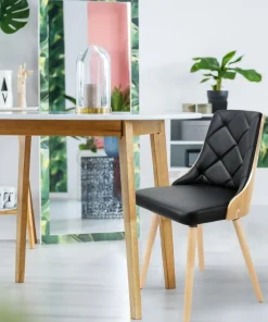 Lot de 2 chaises scandinaves Lalix Chêne Clair & Noir
