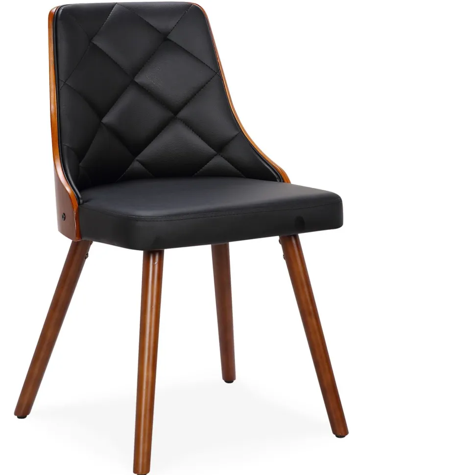 Lot de 6 chaises scandinaves Lalix Bois Noisette et Noir