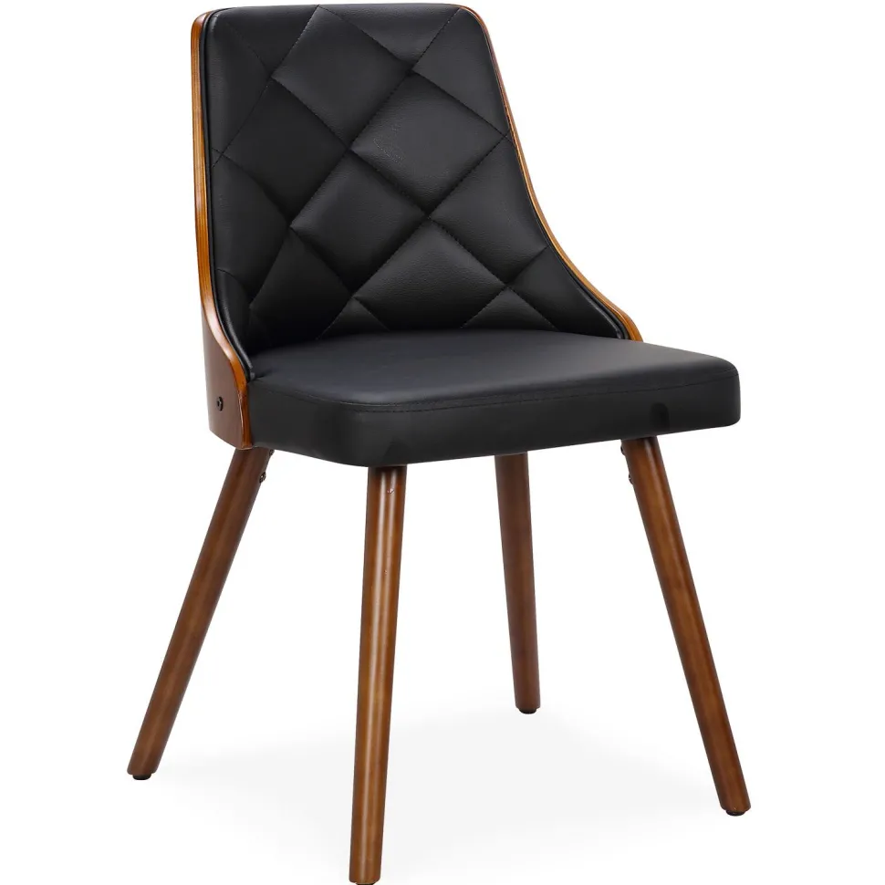 Lot de 6 chaises scandinaves Lalix Bois Noisette et Noir