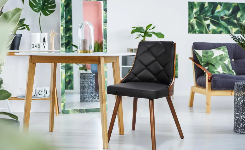 Lot de 6 chaises scandinaves Lalix Bois Noisette et Noir