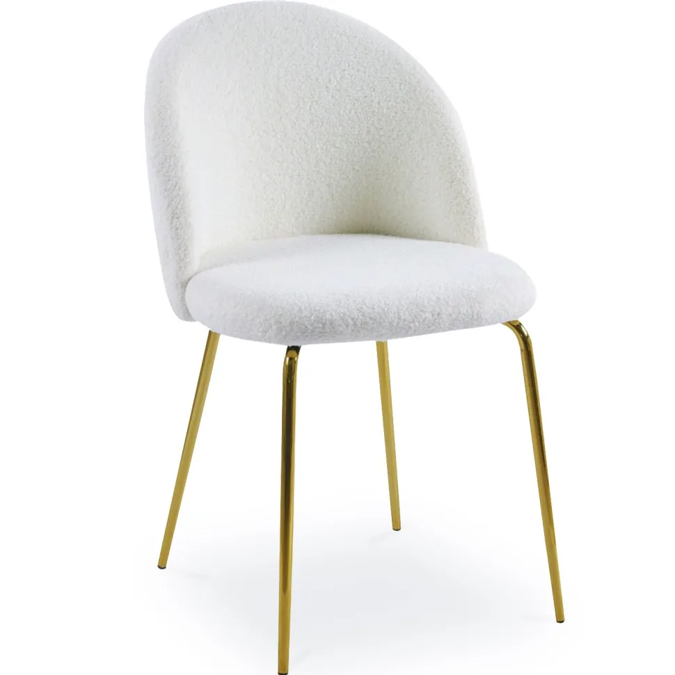 Lot de 2 chaises Spectra Tissu bouclette Crème