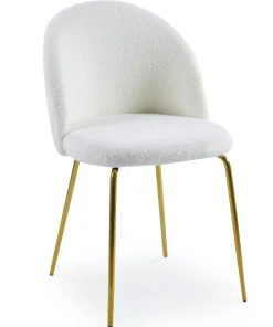 Lot de 6 chaises Spectra Tissu bouclette Crème