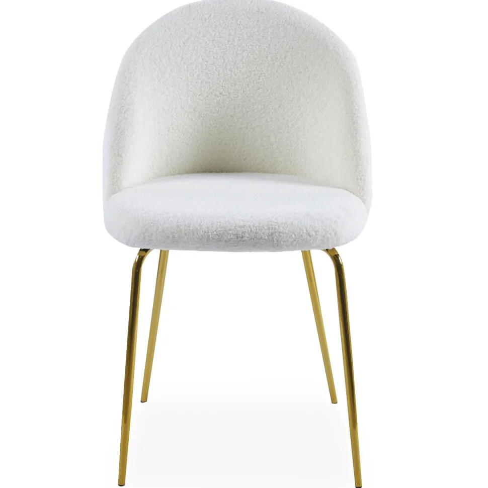 Lot de 6 chaises Spectra Tissu bouclette Crème