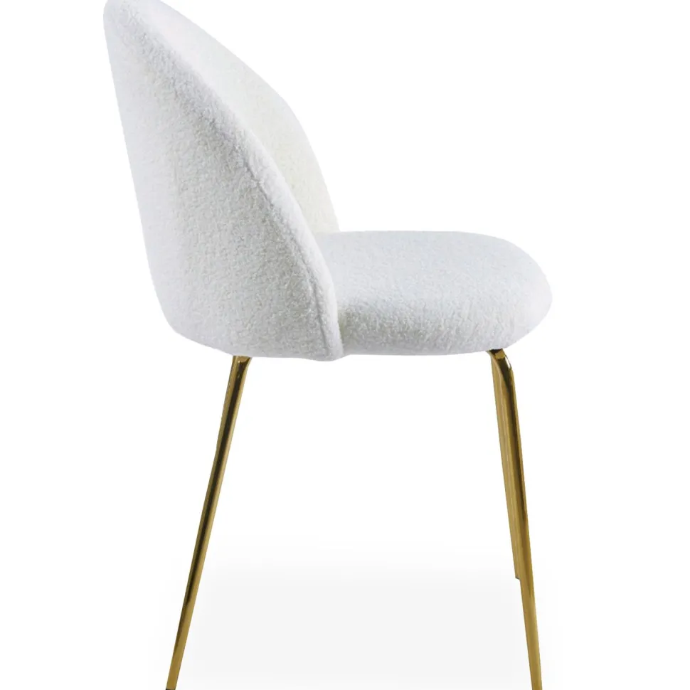 Lot de 6 chaises Spectra Tissu bouclette Crème