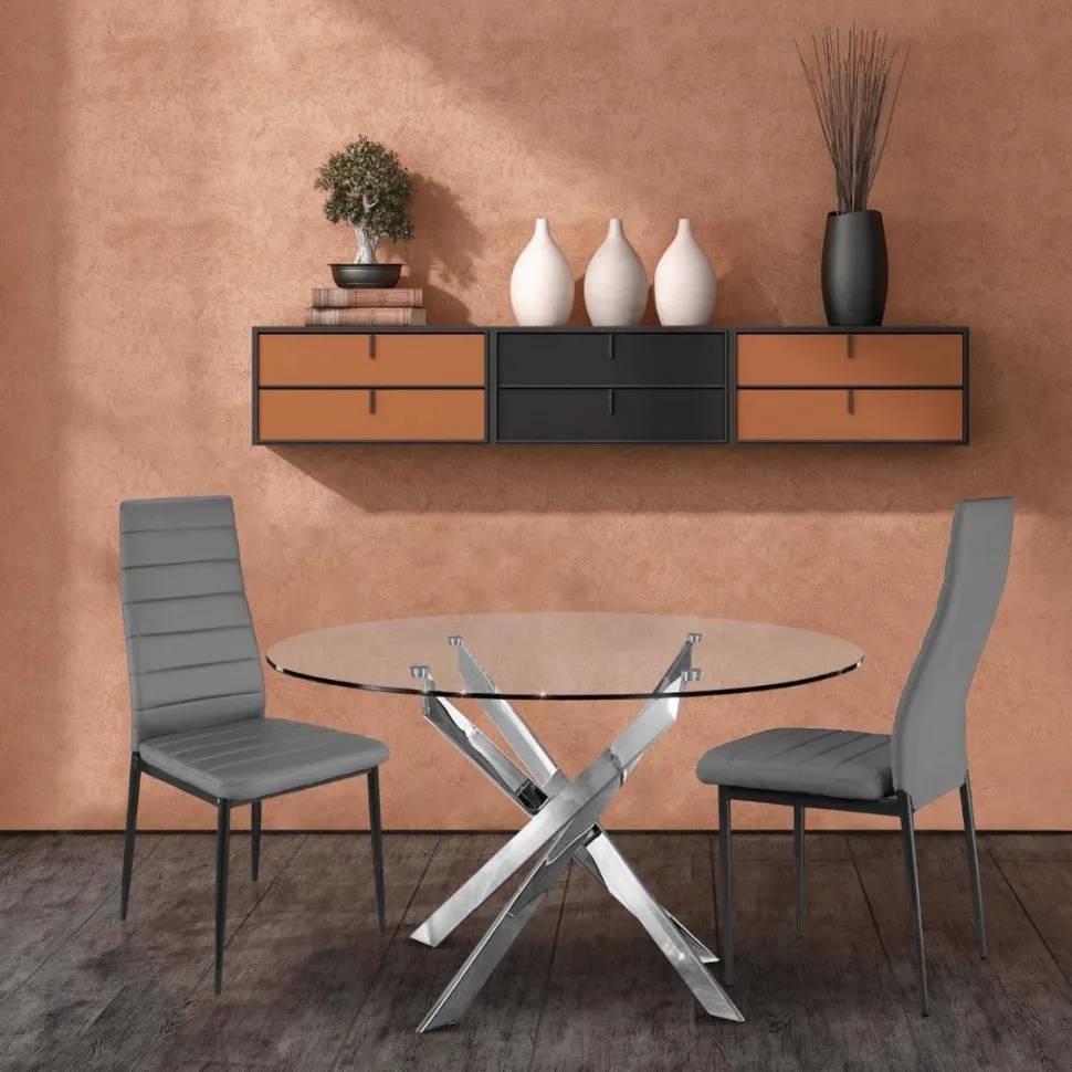 Lot de 8 chaises Stratus Gris