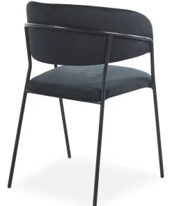 Lot de 8 chaises Tabata Métal Noir et Velours Noir