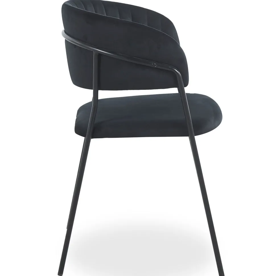 Lot de 8 chaises Tabata Métal Noir et Velours Noir