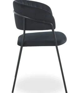 Lot de 4 chaises Tabata Métal Noir et Velours Noir