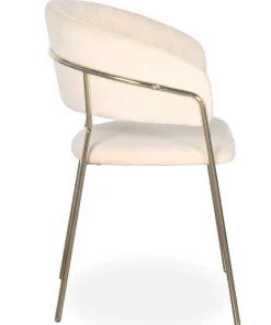 Lot de 8 chaises Tabata Métal Or et Velours Beige
