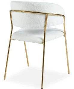 Lot de 4 chaises Tabata Tissu Bouclette Crème