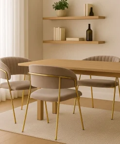 Lot de 4 chaises Tabata Velours Taupe