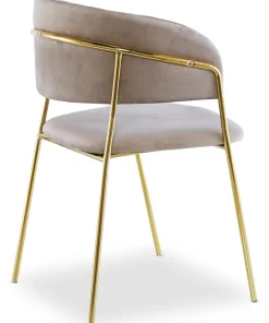 Lot de 4 chaises Tabata Velours Taupe