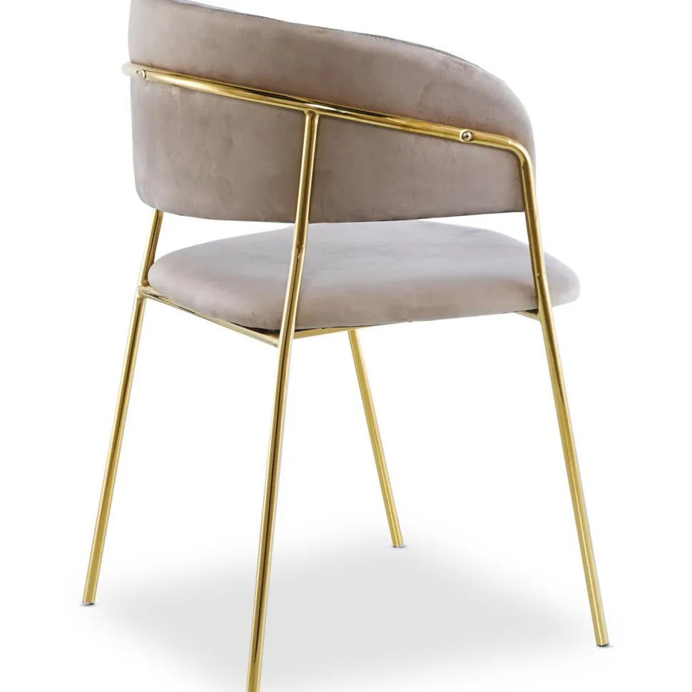 Lot de 4 chaises Tabata Velours Taupe