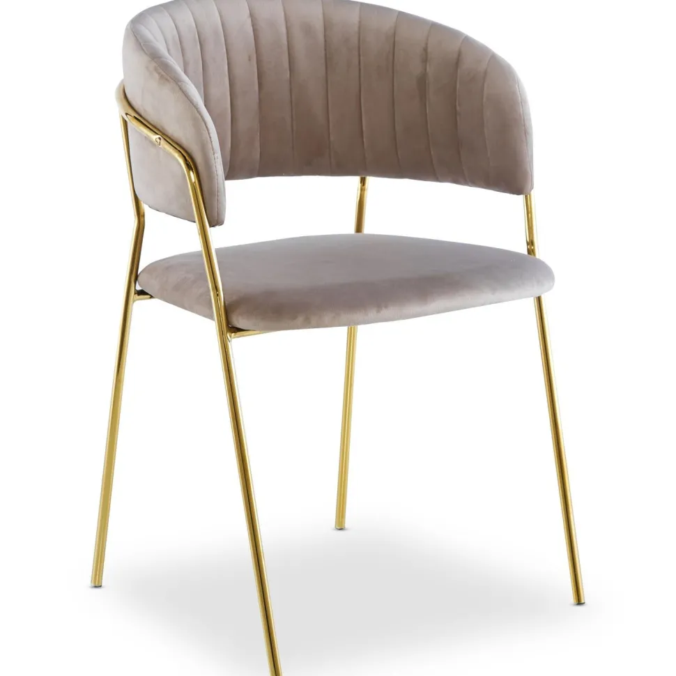 Lot de 4 chaises Tabata Velours Taupe