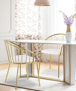 Lot de 2 chaises/fauteuils Eventille Simili Blanc